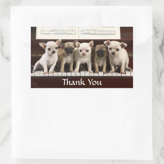 Bedankt Chihuahua Puppy Dogs Greeting Sticker (Tas)