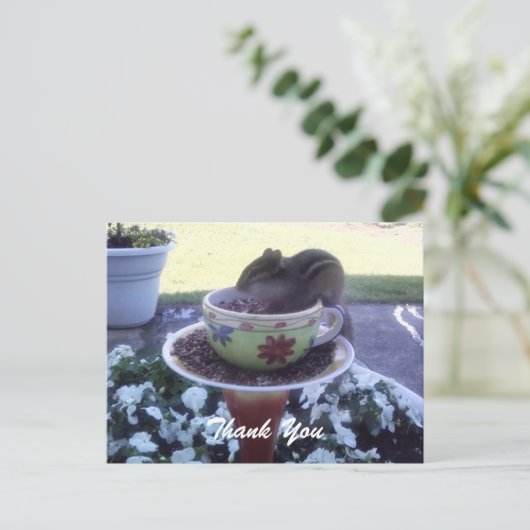 "Bedankt" Chippy het Chipmunk Briefkaart (Staand voorkant)