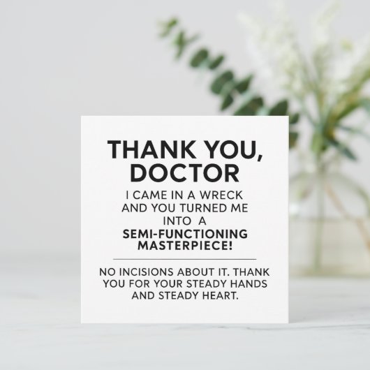 Bedankt chirurg kaart (Staand voorkant)