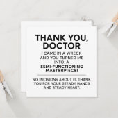 Bedankt chirurg kaart (Voorkant / Achterkant in situ)