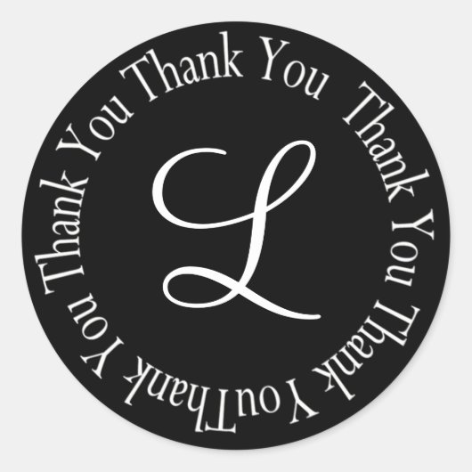 Bedankt Circle Letter "L" - Gepersonaliseerd Ronde Sticker (Voorkant)
