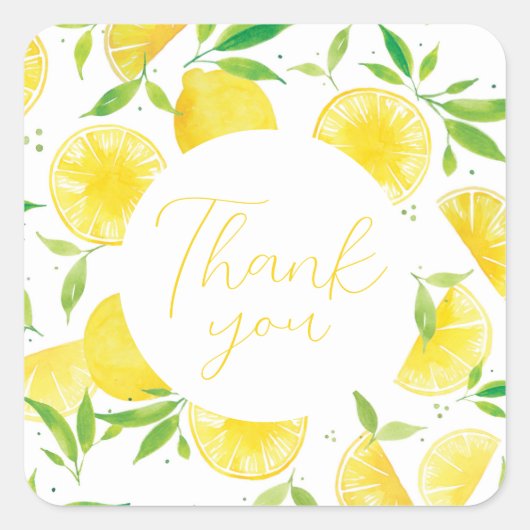Bedankt Citrus Lemon Baby shower Sticker (Voorkant)