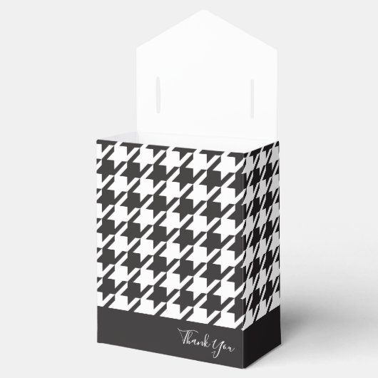 Bedankt Classic Modern Zwart Wit Houndstooth Bedankdoosjes (Geopend)