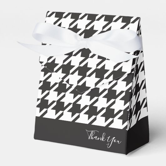 Bedankt Classic Modern Zwart Wit Houndstooth Bedankdoosjes (Voorkant Zijde)