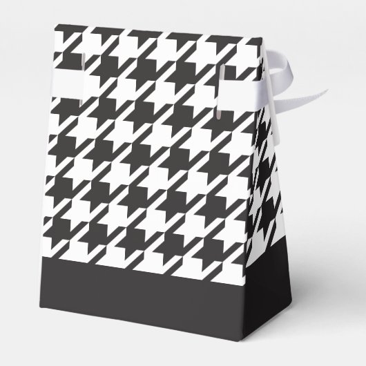 Bedankt Classic Modern Zwart Wit Houndstooth Bedankdoosjes (Achterkant)