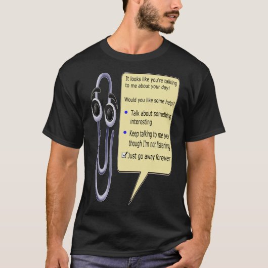 Bedankt Clippy. T-shirt (Voorkant)