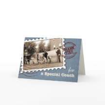 Bedankt Coach. Aangepaste Kaart voor  poorten