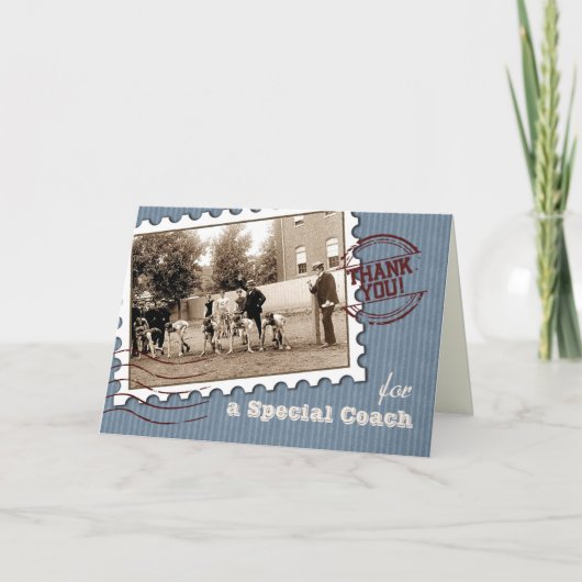 Bedankt Coach. Aangepaste Kaart voor  poorten (Voorkant)