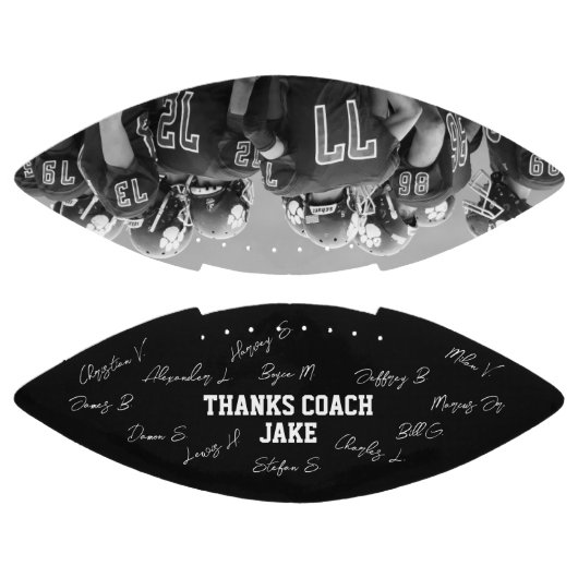 Bedankt Coach Alle spelersnamen Foto ondertekend American Football (Panelen)