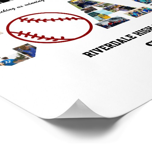 Bedankt Coach Baseball Team Fotocollage Poster (Hoek)
