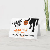 Bedankt Coach Basketbal Speler Kaart (Voorkant)