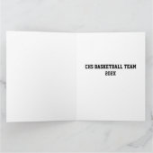 BEDANKT COACH Basketball Team Oranje Black White Kaart (Binnen)