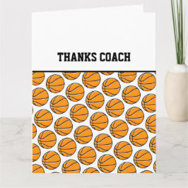 BEDANKT COACH Basketball Team Oranje Black White Kaart