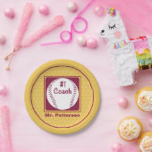 Bedankt coach, Bedankt nummer 1 Papieren Bordje (Feest)