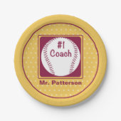 Bedankt coach, Bedankt nummer 1 Papieren Bordje (Voorkant)