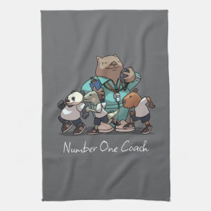 Bedankt Coach Cadeau Wombat Sporttrainer Kunstwerk Theedoek