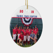 Bedankt Coach - Cooperstown Gift Team Foto Keramisch Ornament (Rechts)