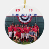 Bedankt Coach - Cooperstown Gift Team Foto Keramisch Ornament (Voorkant)