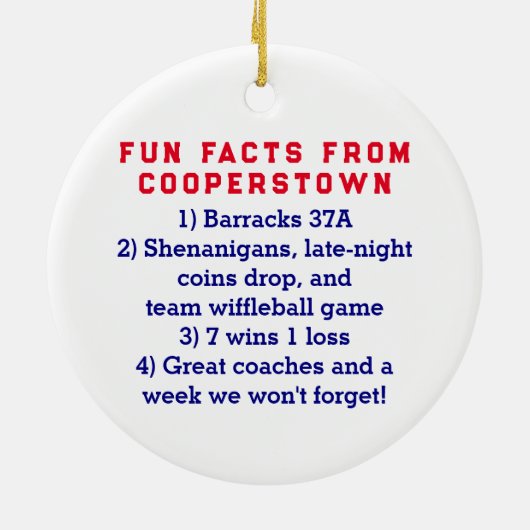 Bedankt Coach Cooperstown Team Foto Beste Week Keramisch Ornament (Achterkant)
