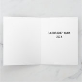 BEDANKT COACH Dames Golf Team Roze Zwart Wit Kaart (Binnen)