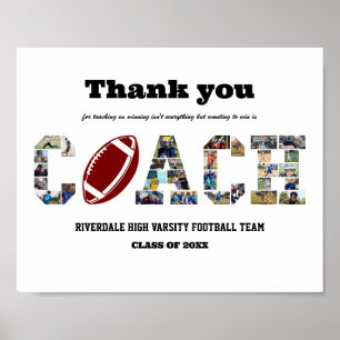 Bedankt Coach Football Team Fotocollage Poster