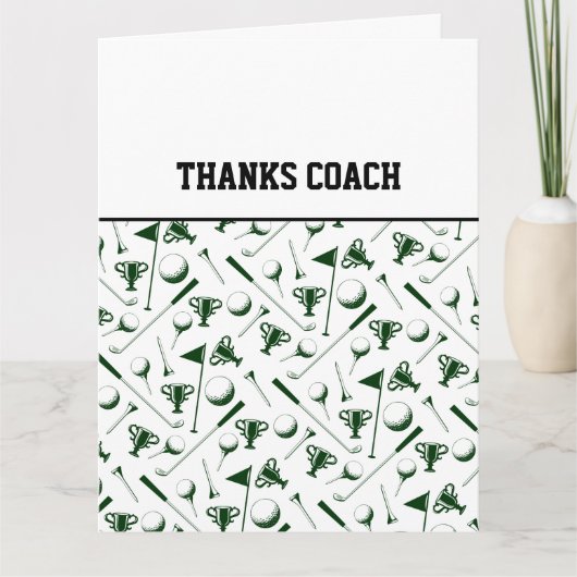 BEDANKT COACH Golf Balls Team Green Black Kaart (Voorkant)