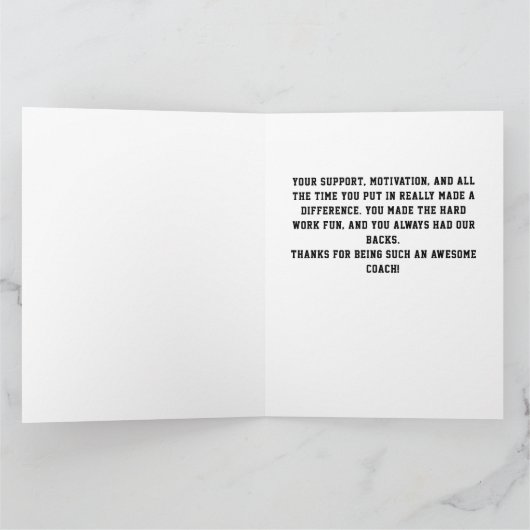 Bedankt Coach Grote Kaart met Team Naam Foto (Binnen)