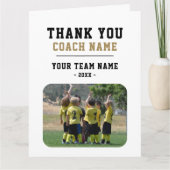 Bedankt Coach Grote Kaart met Team Naam Foto (Voorkant)
