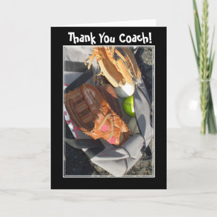 Bedankt Coach honkbalhandschoen wenskaart