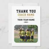 Bedankt Coach Kaart met Team Naam Foto (Voorkant)