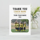 Bedankt Coach Kaart met Team Naam Foto (Staand voorkant)