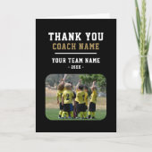 Bedankt Coach Kaart met Team Naam Foto (Voorkant)