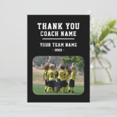 Bedankt Coach Kaart met Team Naam Foto (Staand voorkant)