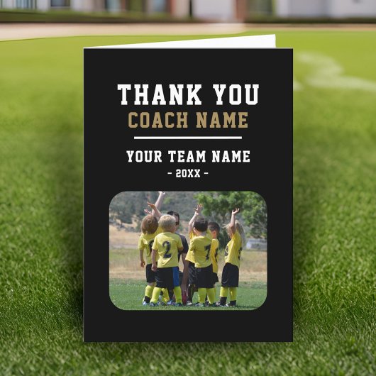 Bedankt Coach Kaart met Team Naam Foto