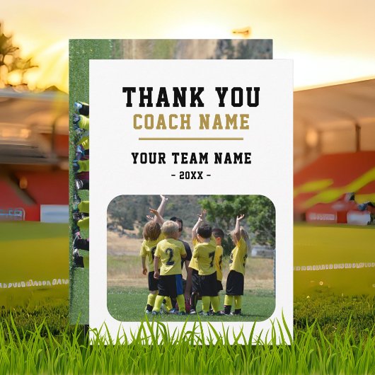 Bedankt Coach Kaart met Team Naam Foto