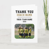 Bedankt Coach Kaart met Team Naam Foto (Voorkant)
