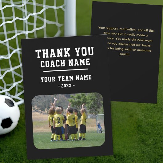 Bedankt Coach Kaart met Teamnaam Foto