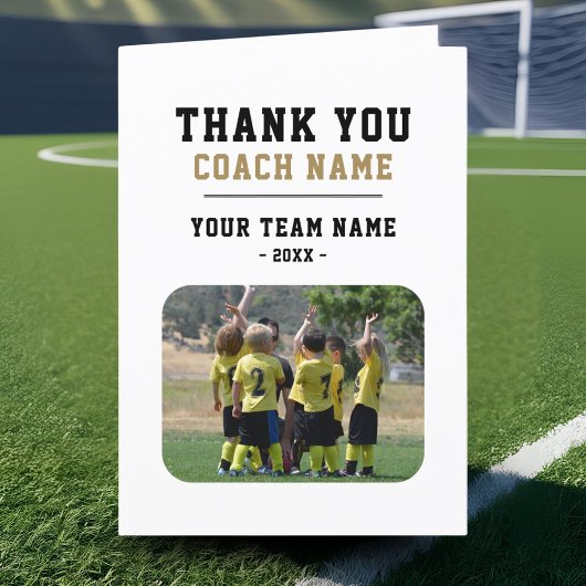 Bedankt Coach Kaart met Teamnaam Foto
