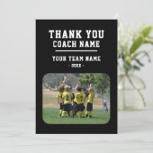 Bedankt Coach Kaart met Teamnaam Foto (Staand voorkant)