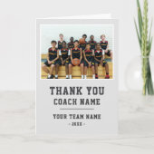Bedankt Coach Kaart Teamnaam Foto (Voorkant)