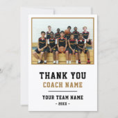 Bedankt Coach Kaart Teamnaam Foto (Voorkant)