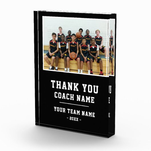 Bedankt Coach Kaart Teamnaam Fotoblokken (Rechts)