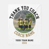 Bedankt Coach met Team Naam Foto Fleece Deken (Voorkant)