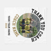 Bedankt Coach met Team Naam Foto Fleece Deken (Voorkant (Horizontaal))