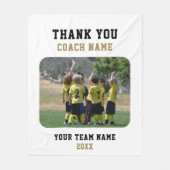 Bedankt Coach met Team Naam Foto Fleece Deken (Voorkant)