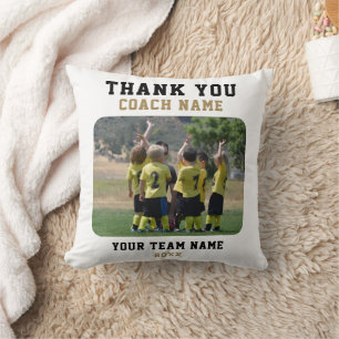 Bedankt Coach met Team Naam Foto Kussen