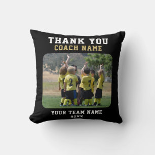 Bedankt Coach met Team Naam Foto Kussen