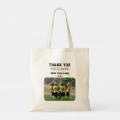 Bedankt Coach met Team Naam Foto Tote Bag (Achterkant)