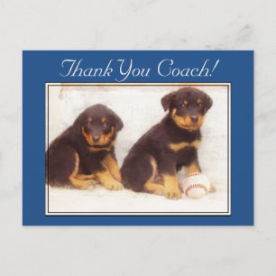 Bedankt Coach Rottweiler puppies briefkaart