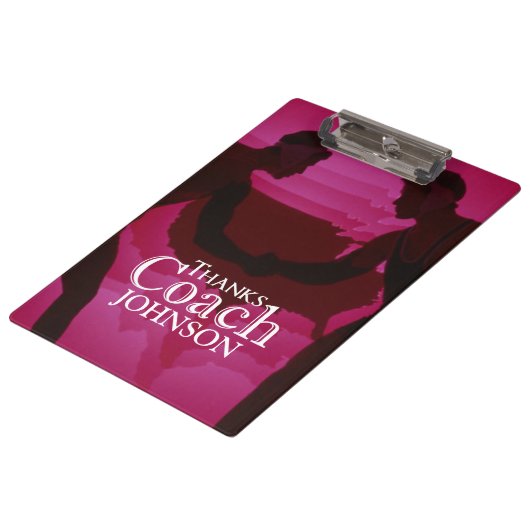 Bedankt Coach Silhouette Red Klembord (Gekanteld)